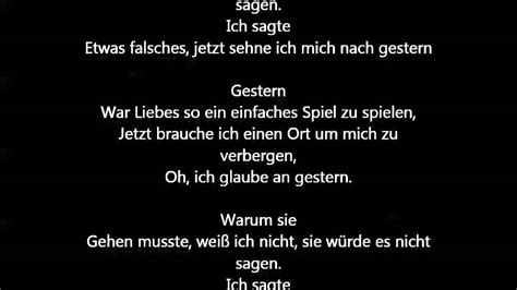 yesterday deutsch.